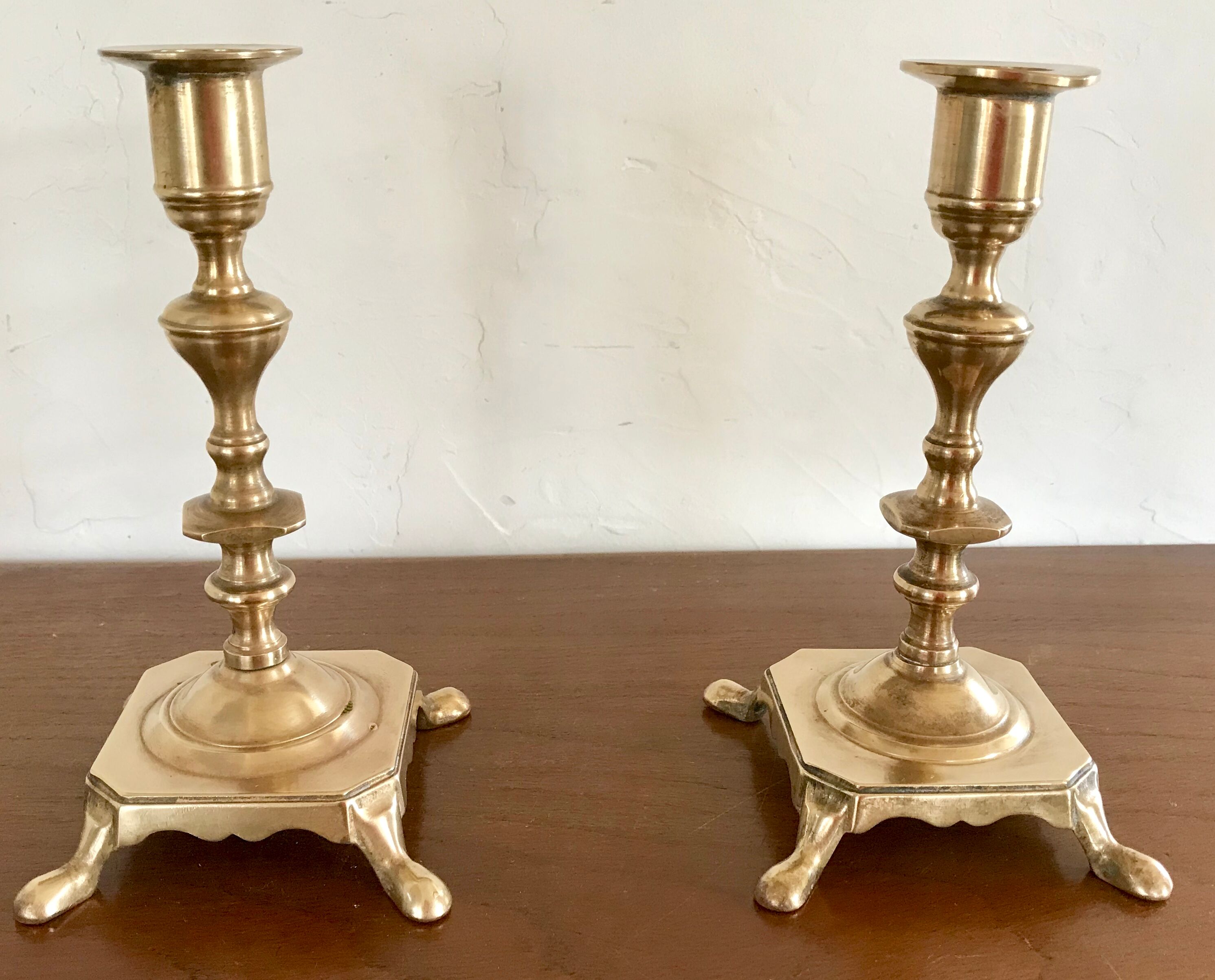 Pair of brass candlesticks