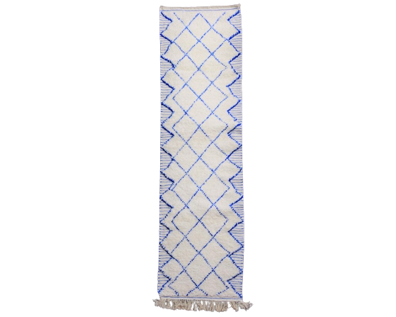 Carpet Berber corridor blue diamond 80x305 cm