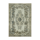 Handmade Hi-Low Pile Anatolian 1980s 195 cm x 283 cm Blue Rug