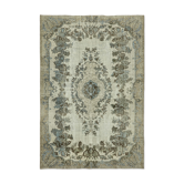 Handmade Hi-Low Pile Anatolian 1980s 195 cm x 283 cm Blue Rug