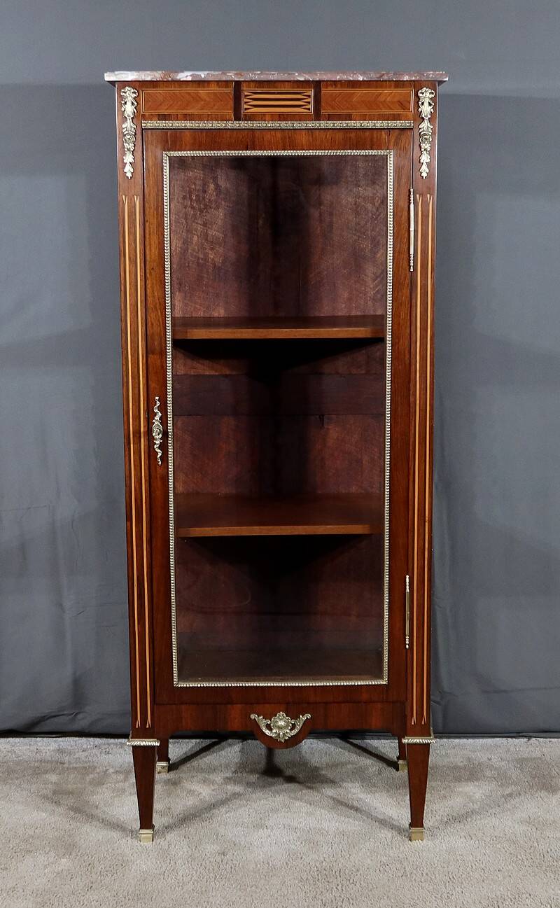 Small Showcase in Marquetry on all sides, Louis XVI style – 1920