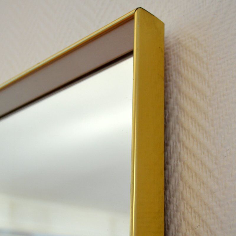 Golden and vintage silver mirror 1960s - 81x40cm