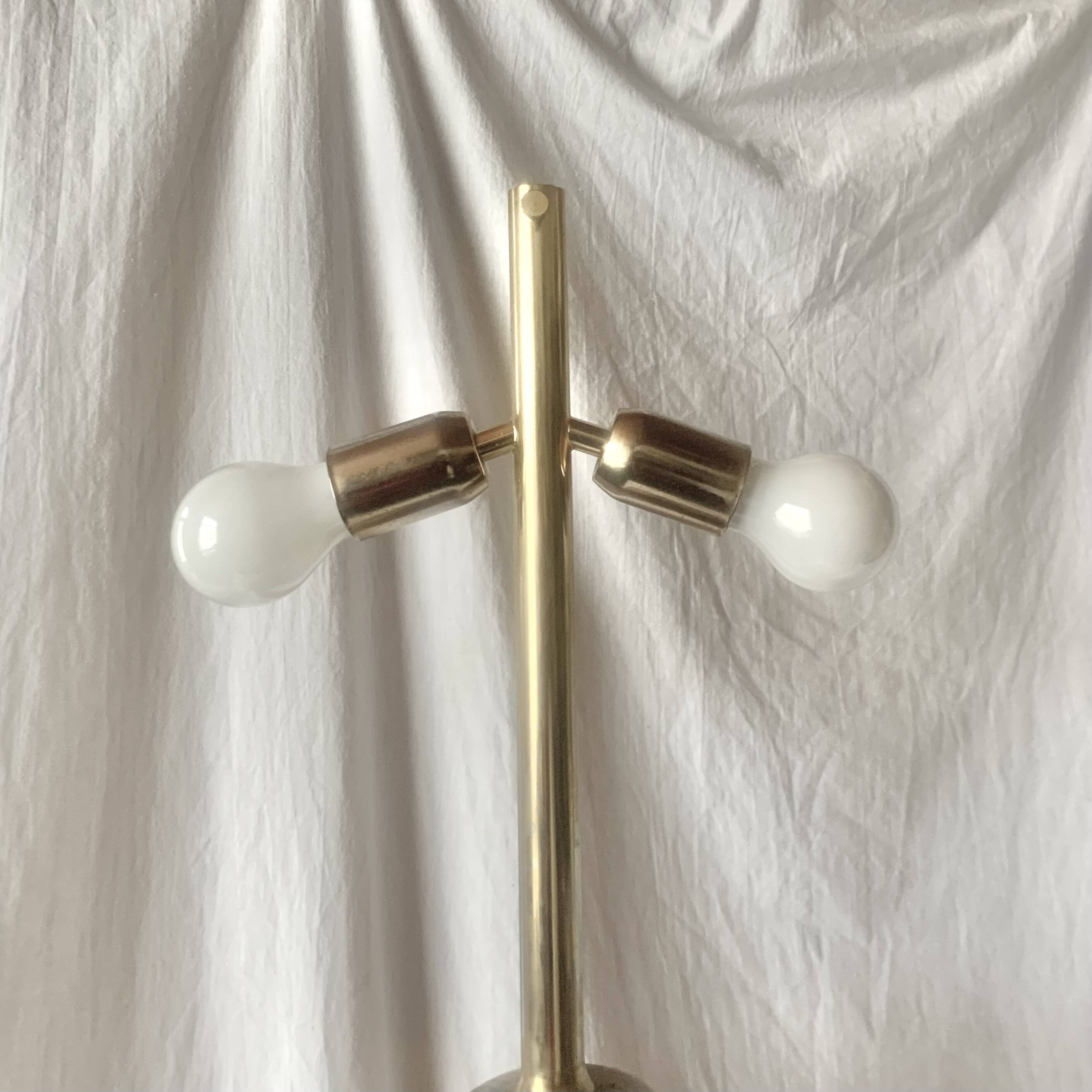 Large vintage lamp base in solid wood and chrome metal