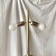 Large vintage lamp base in solid wood and chrome metal