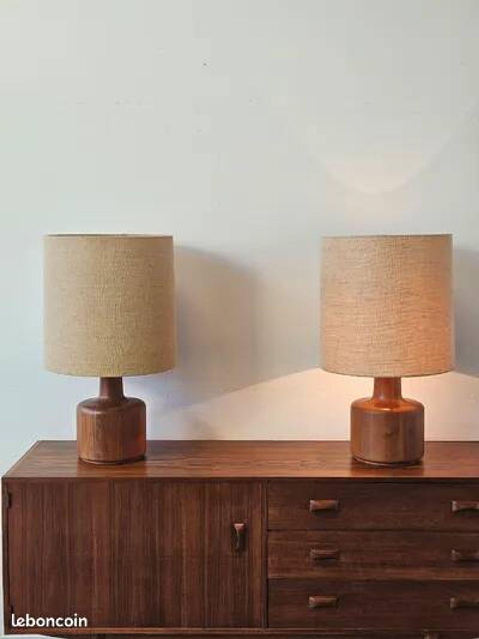 Pair of vintage teak lamps by Belform, Denmark 1960s