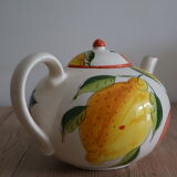 Théière décor fruits en céramique