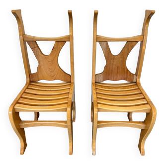 Paire de chaises brutaliste