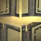 Folding fireplace screen in brushed steel and gilded brass – 1960s