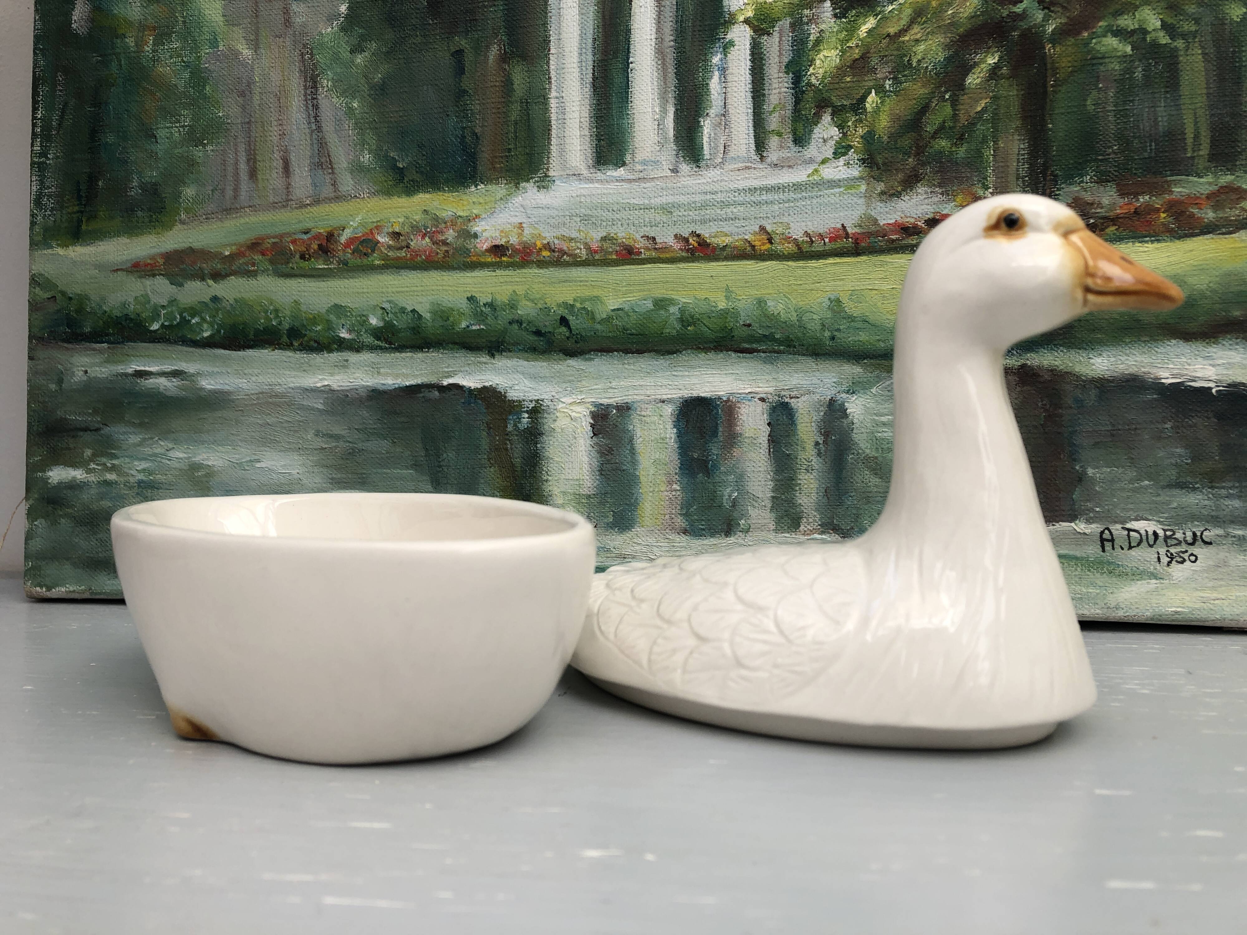Vintage Earthenware Terrine Michel Caugant Goose France