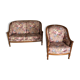 Lot of vintage sofa and armchair with floral patterns.