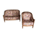Lot of vintage sofa and armchair with floral patterns.