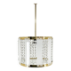 1970's Brass & Crystal Pendant Light by Novy Bydzov Glasswork, Czechoslovakia