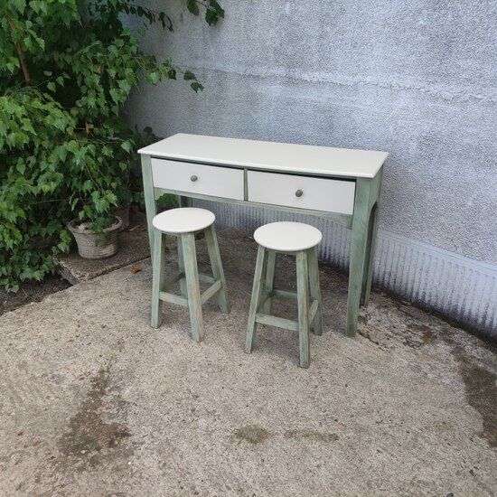 Console and two stools