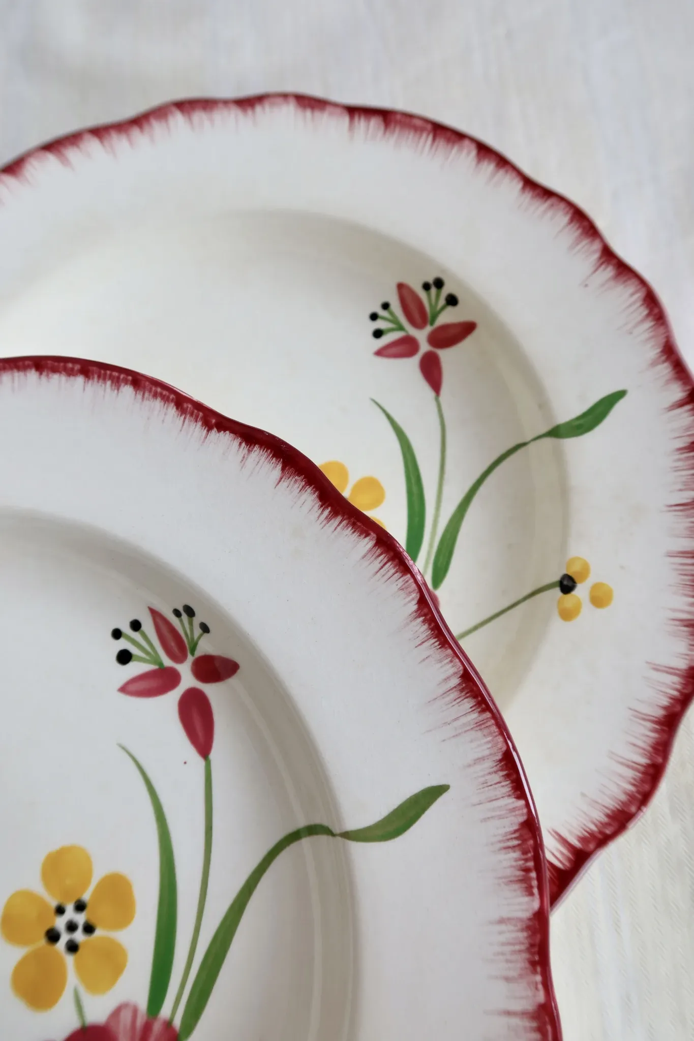 4 vintage deep plates, ironstone Salins model Pierrette