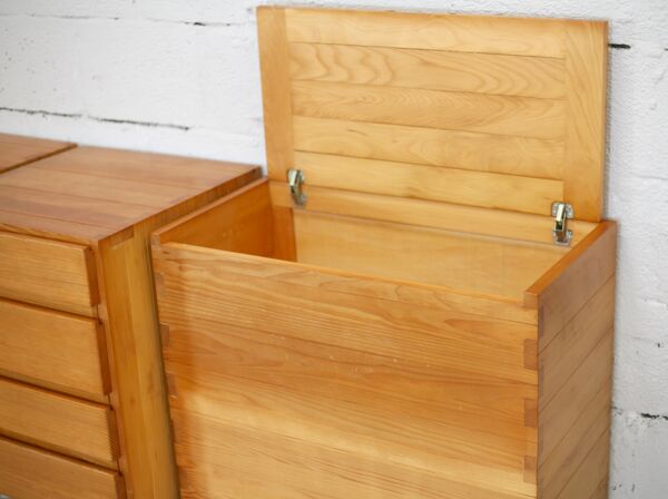 Ensemble de bureau modulable pin Maison Regain France circa 1975