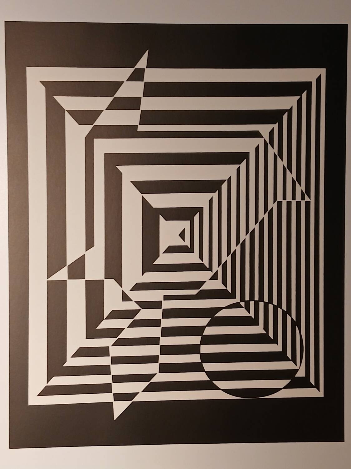 Vintage screen print by Victor Vasarely, circa 1970, op art