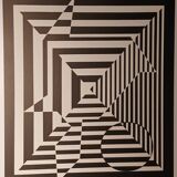 Vintage screen print by Victor Vasarely, circa 1970, op art