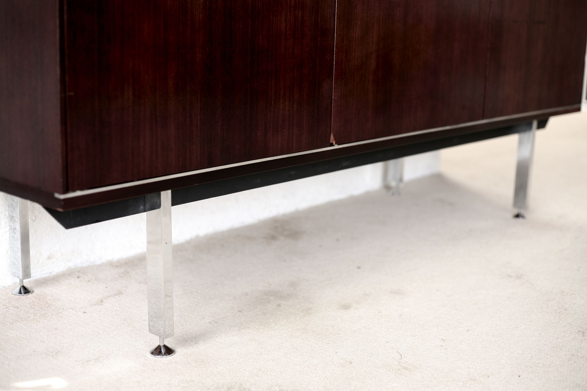 Sideboard solid wood and steel, France, cira 1970, Negroni edition
