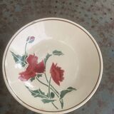 Fruit bowl, deep plate, luxeuil, old poppy motif