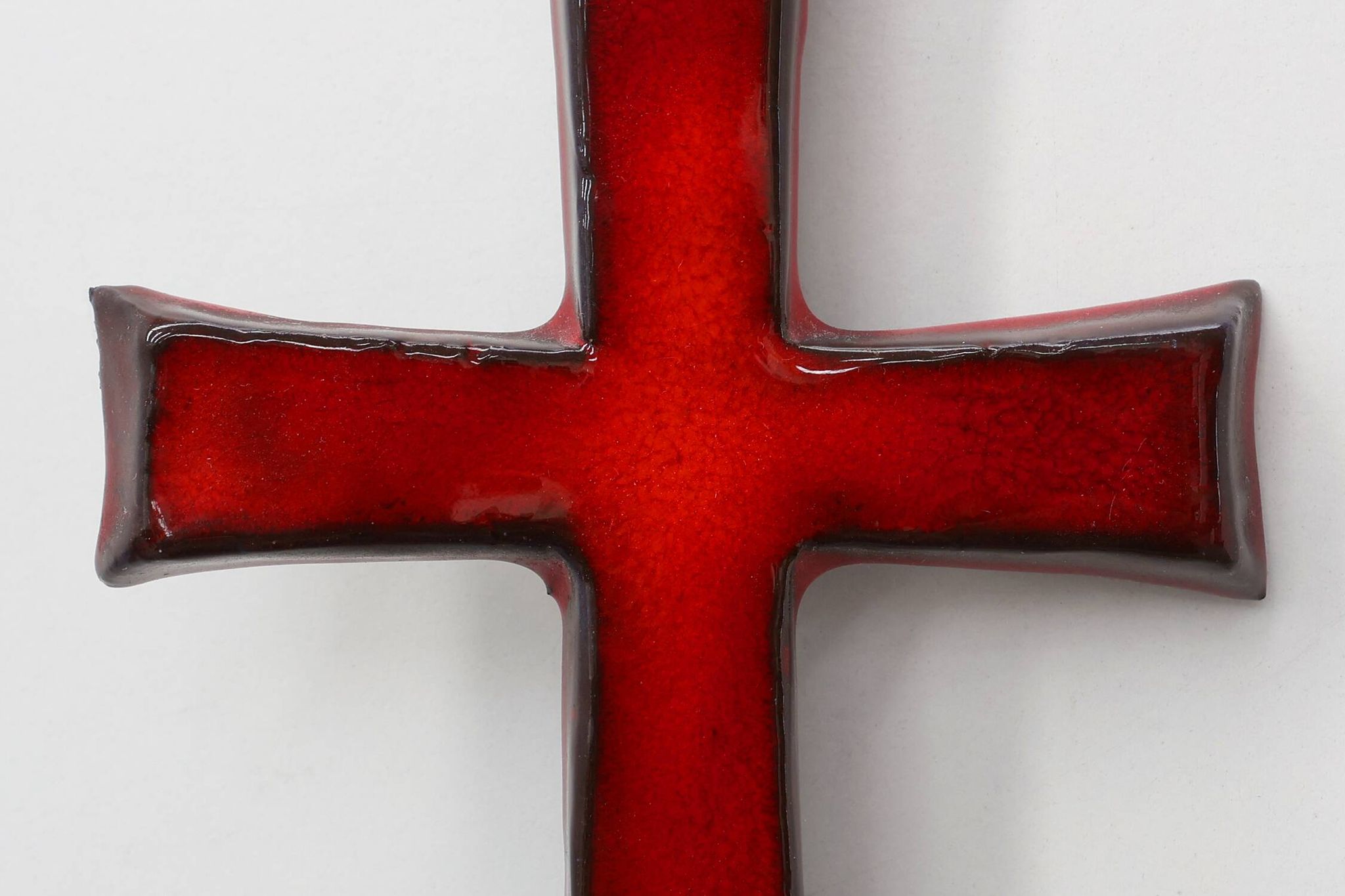 Red glazed ceramic Cross by Vandeweghe for Amphora, Belgium, ca. 1960