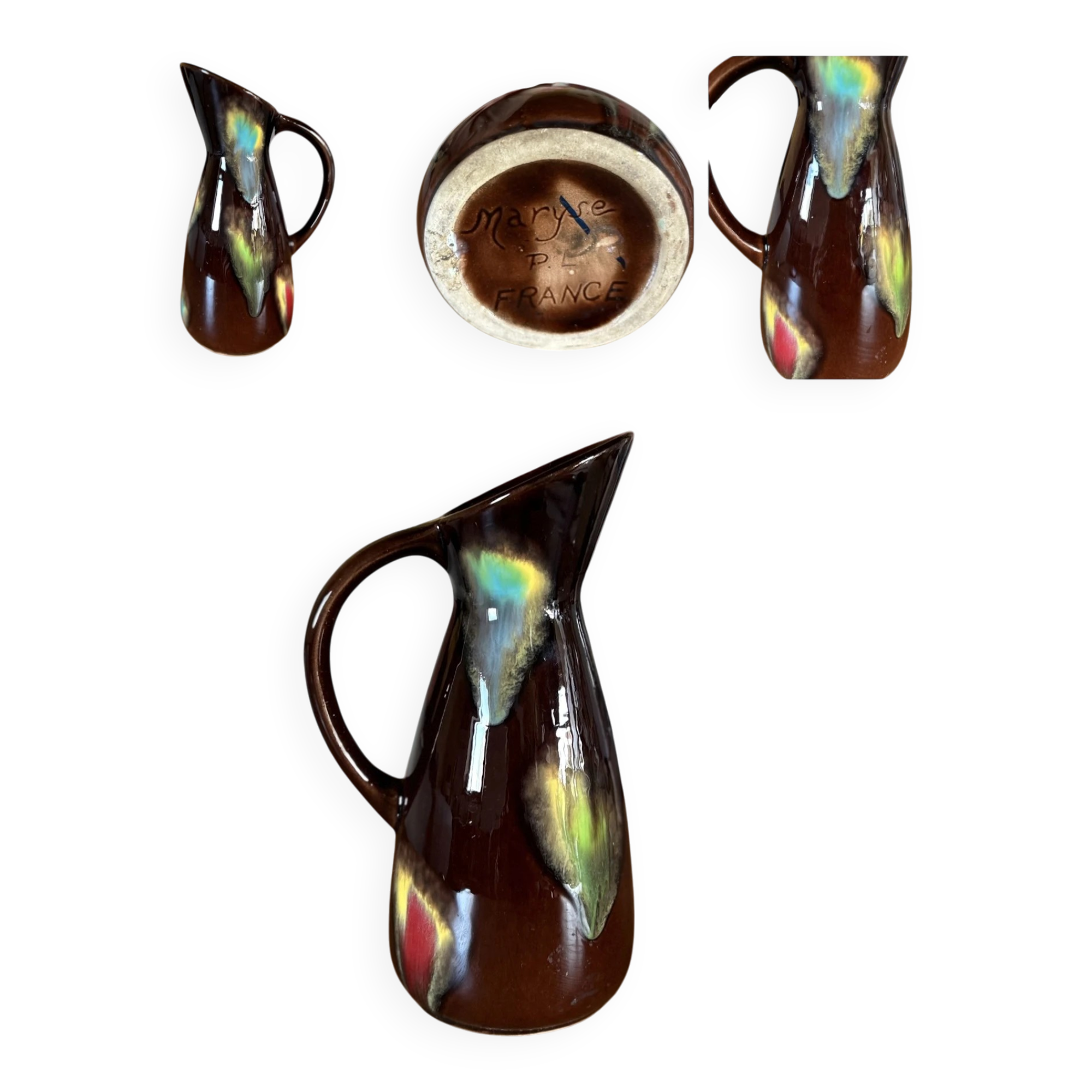 Vase / Ceramic jug Poët-Laval signed Maryse P.L. vintage 1960-1970