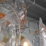 Chandelier vintage avec médaillons oranges