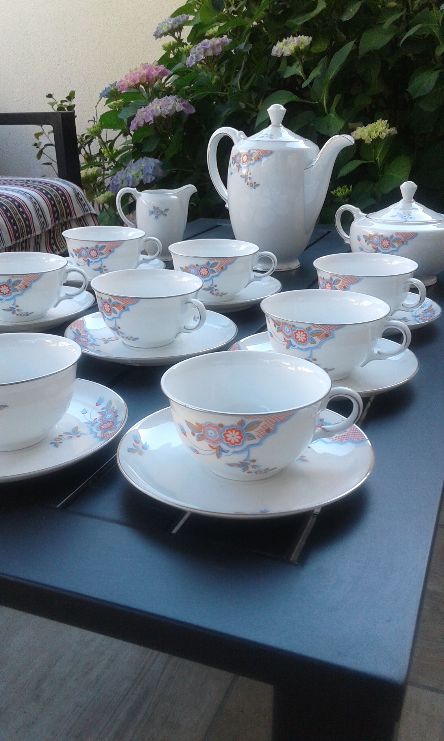Coffee or tea service, bohemian porcelain circa 50s