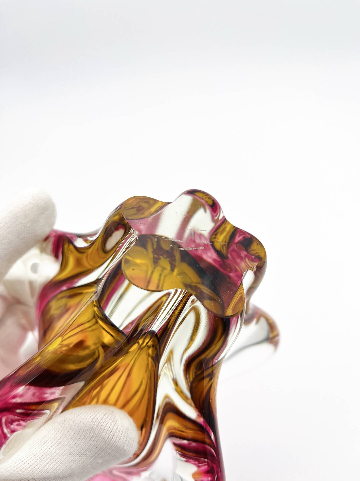 Organic Vase - Sommerso - Josef Hospodka - Bohemian Crystal - Circa 60