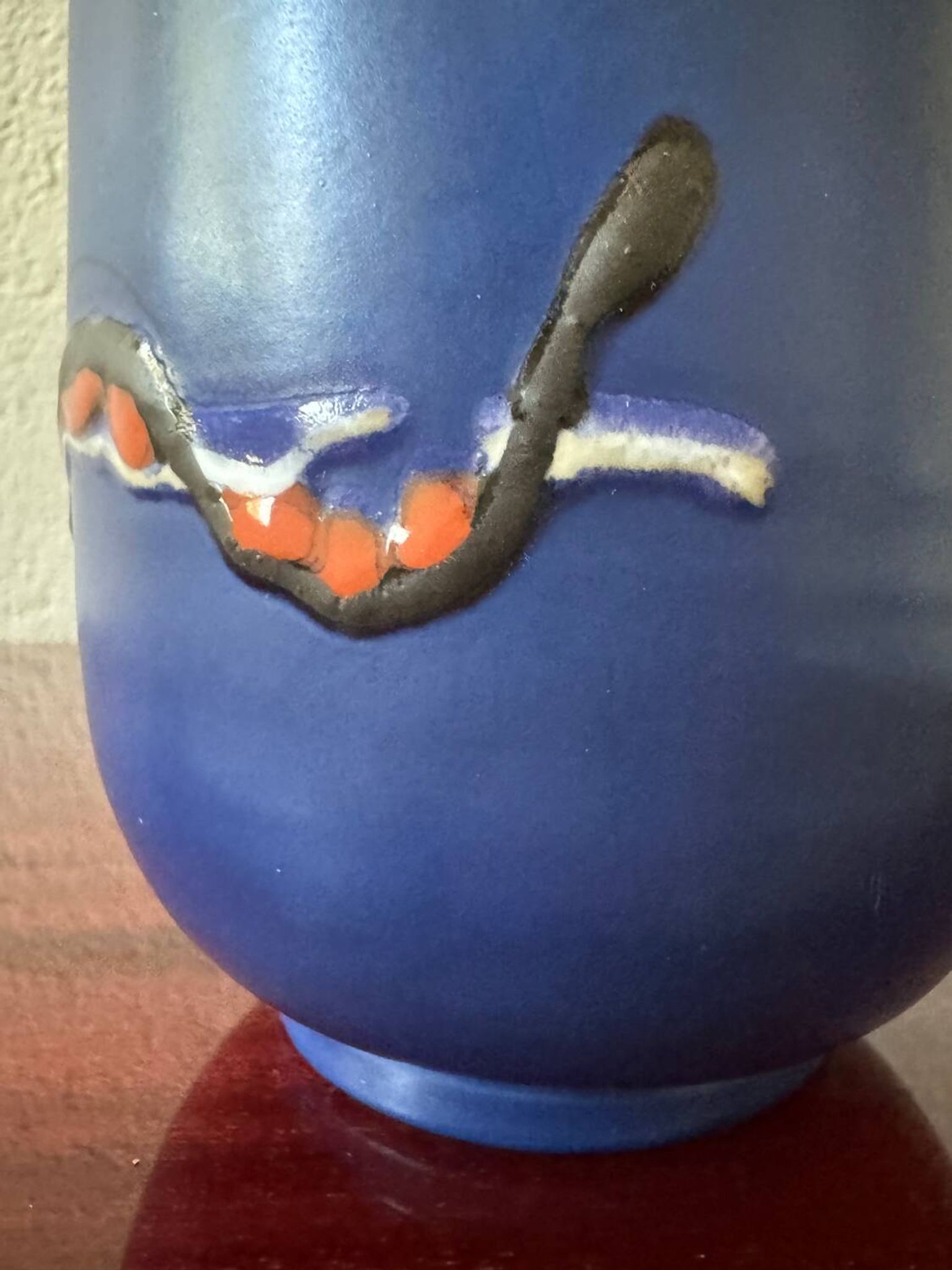 Cache pot céramique bleu années 60