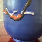 Cache pot céramique bleu années 60