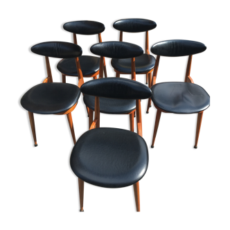 Lot de 6 chaises modèle ”Licorne” Baumann