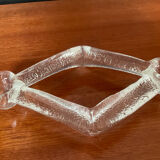 A pair of vintage moulded glass candlesticks.