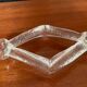 A pair of vintage moulded glass candlesticks.