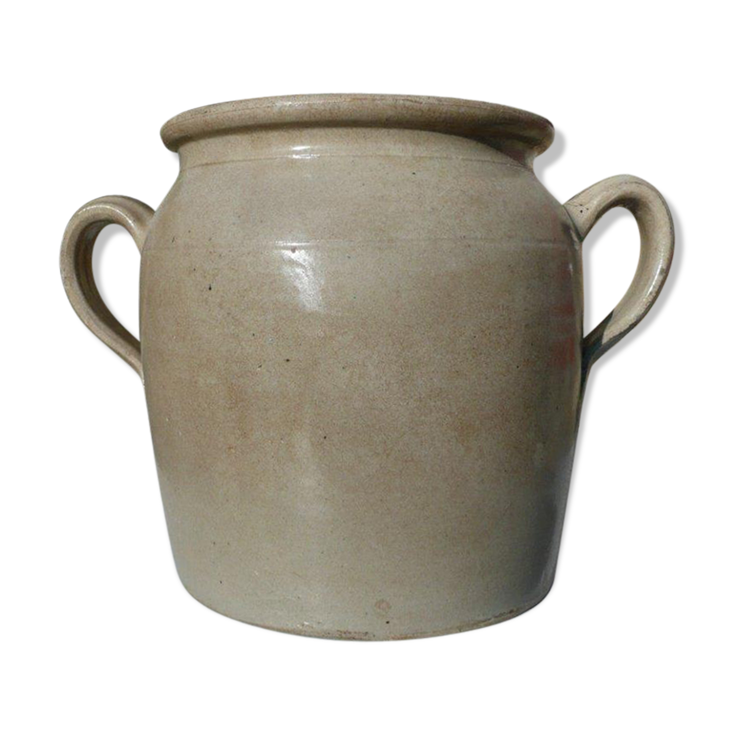 Pot or jug in glazed beige sandstone