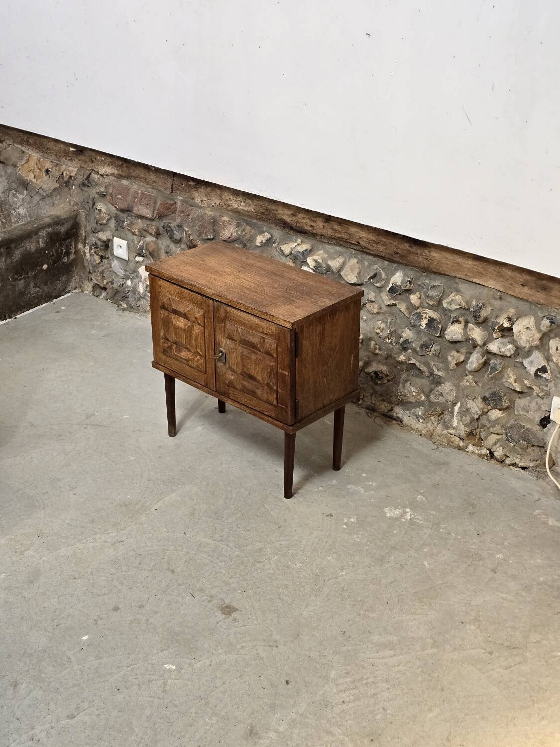Brutalist two-door bedside table