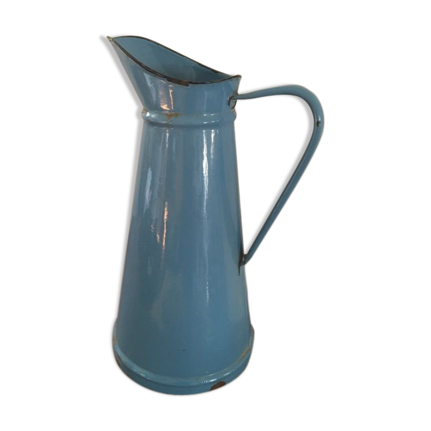 Old blue enamelled broc