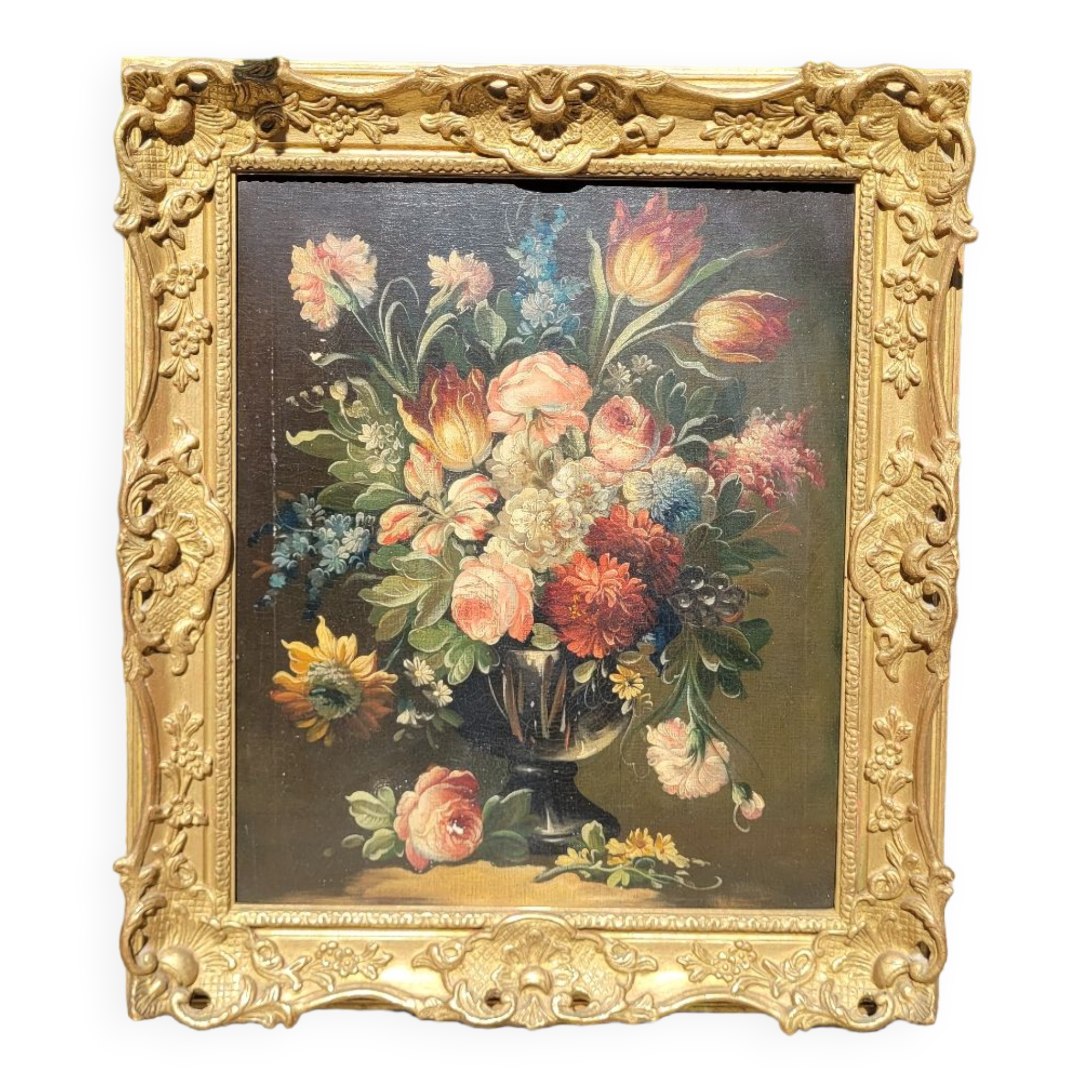 Oil painting bouquet of flowers