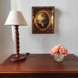 French lamp from the mid-20th century in twisted wood.