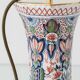 Pair of Dutch Delft Makkum ceramic table lamps with new olive green velvet shades.