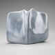 Virebent porcelain vase – blue landscape design – soliflore design – made in France – 13 cm