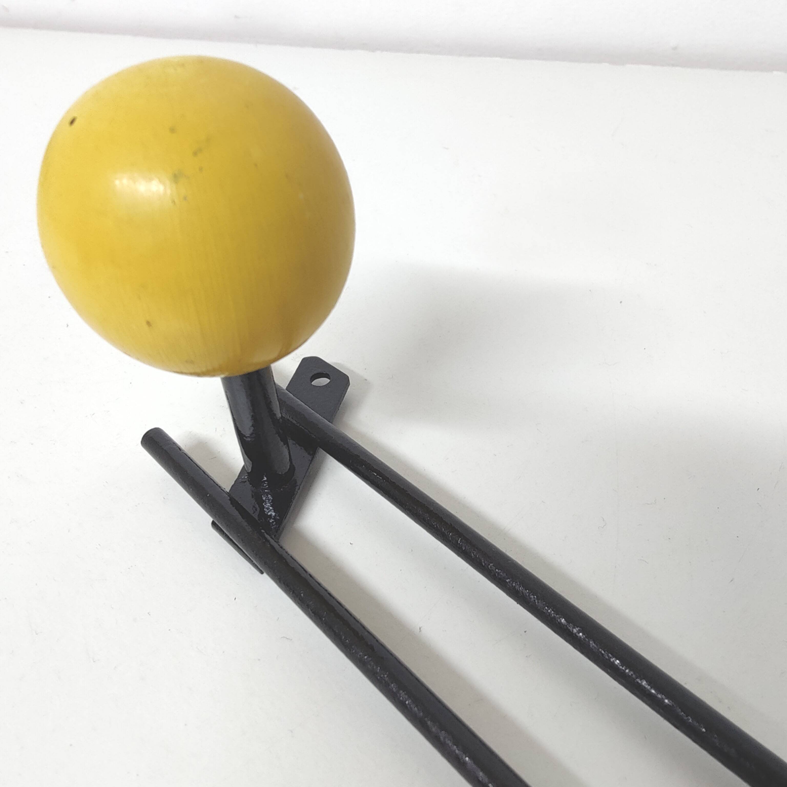 Coat rack coat hooks green red yellow wooden balls 50s