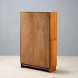 Petite armoire design vintage plaquée en chêne des années 50 d'origine