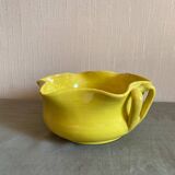 Yellow glazed terracotta salad bowl