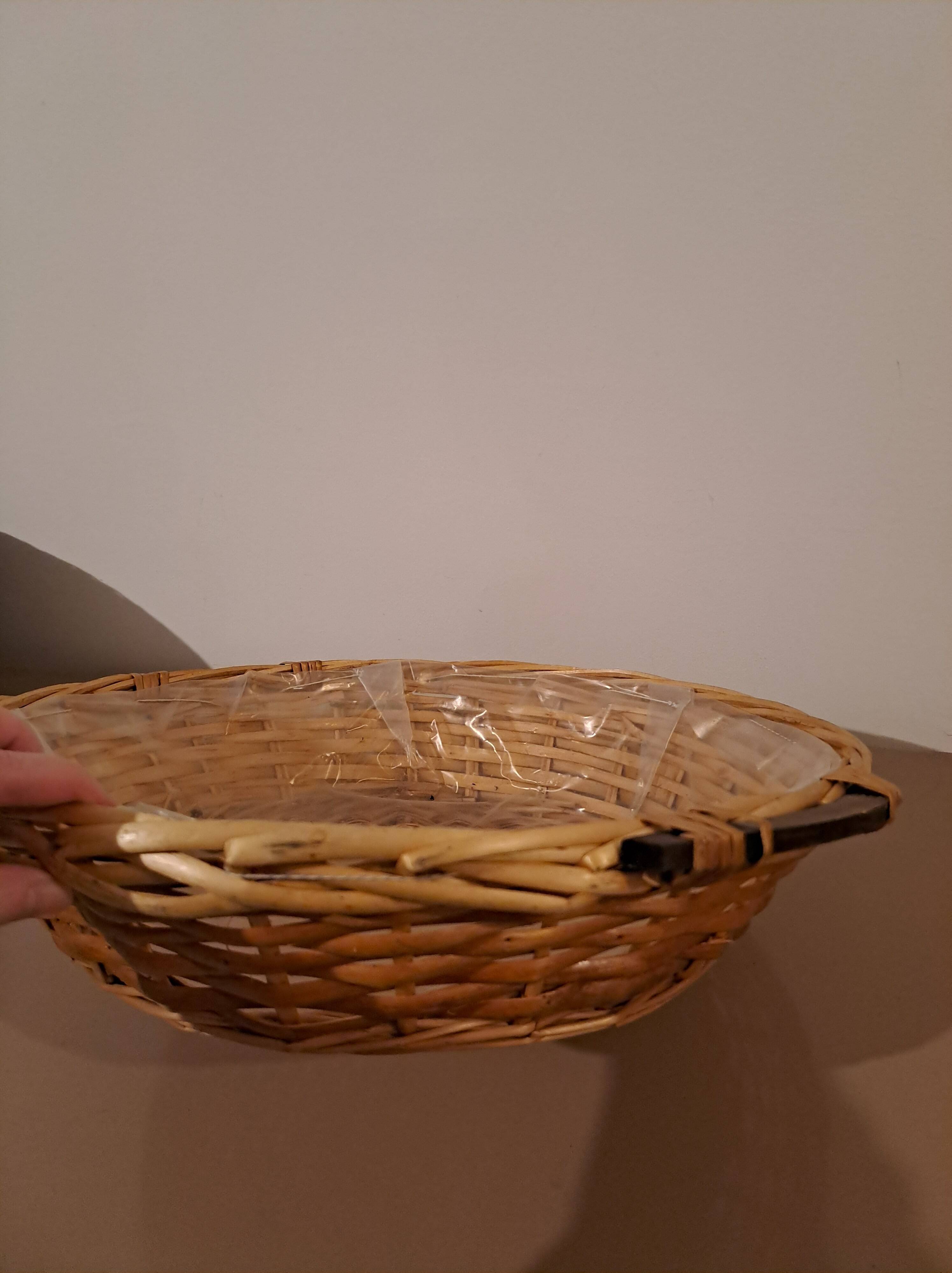 Panier rond en osier clair