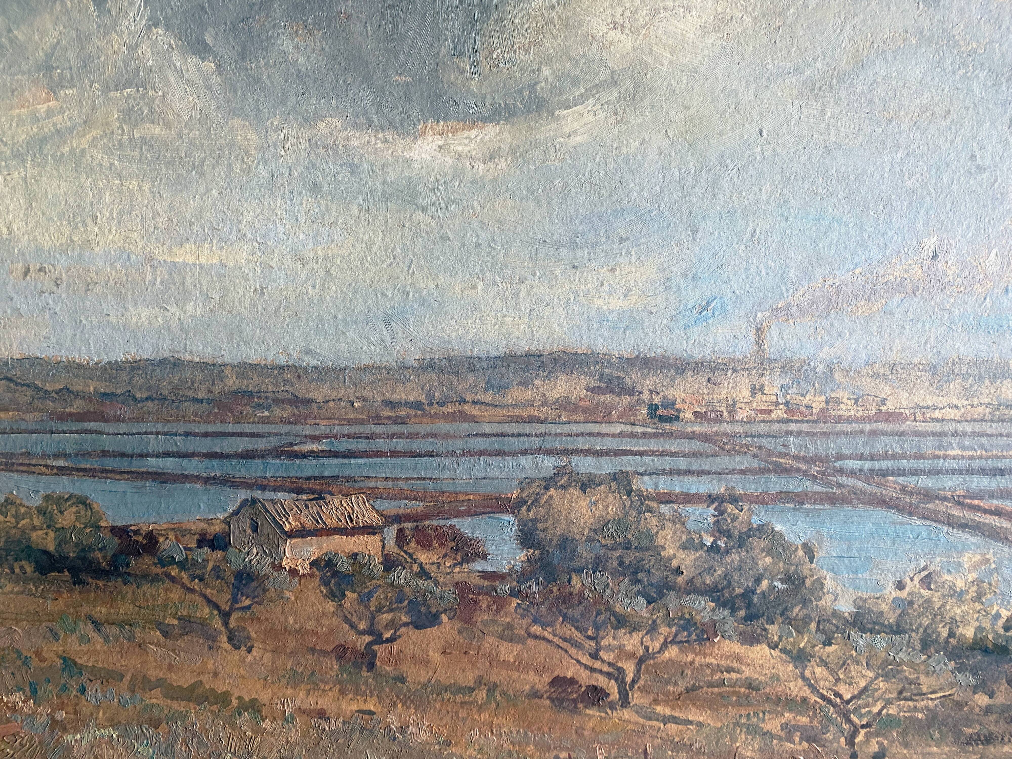 HSP painting "Salt pans at Fos-sur-mer" by Abel GAY (1877-1961)