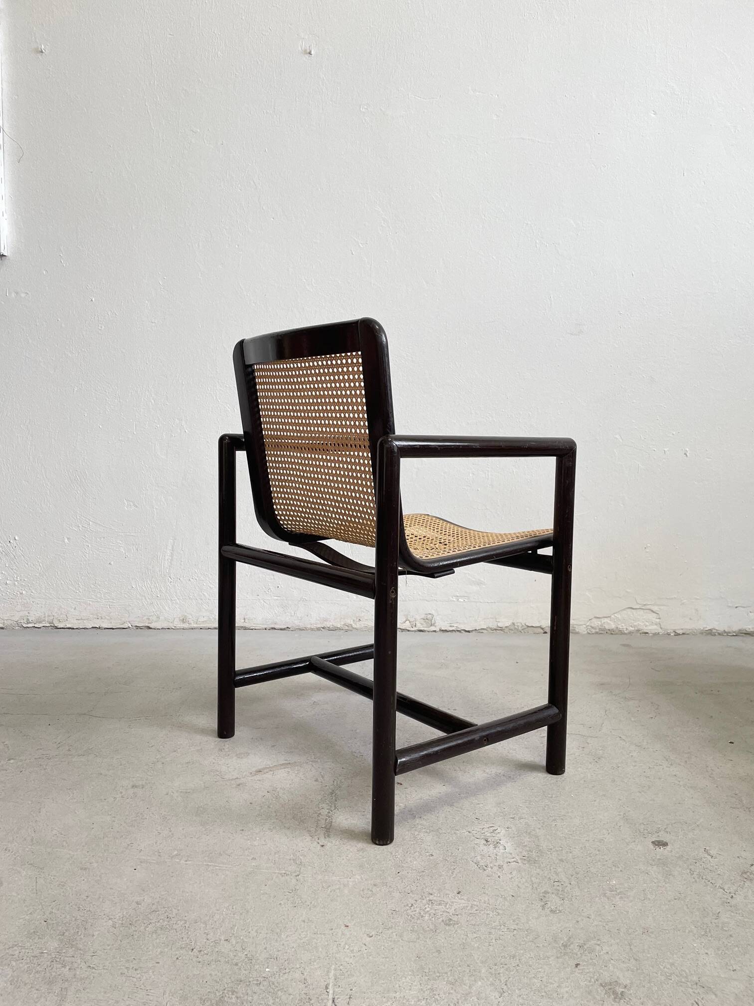 Vintage Wooden Chair with Cane seat by Branko Ursic for Stol Kamnik, 1970s
