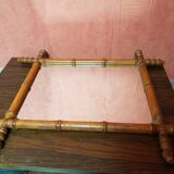 Ancien miroir bois style bambou 44x53 vintage