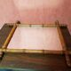 Old bamboo style wooden mirror 44x53 vintage