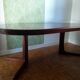 Danish extendable round table on central support