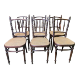 Suite of 6 bistro chairs in FISCHEL canning